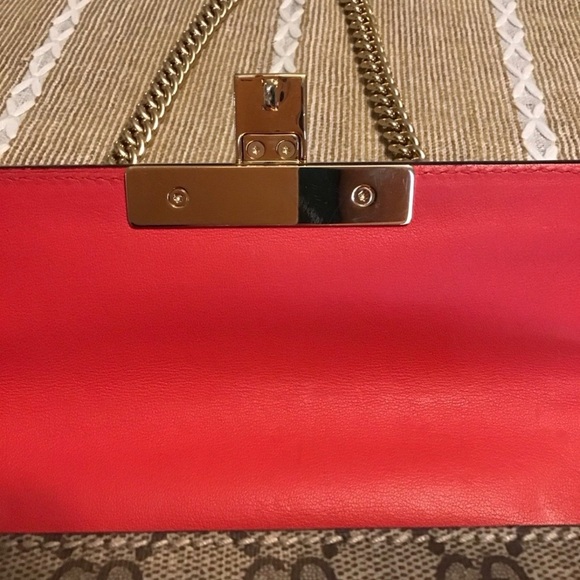 Gucci Padlock GG Shoulder Bag Chain Strap Brown Red Gold Hardware - Picture 9 of 13